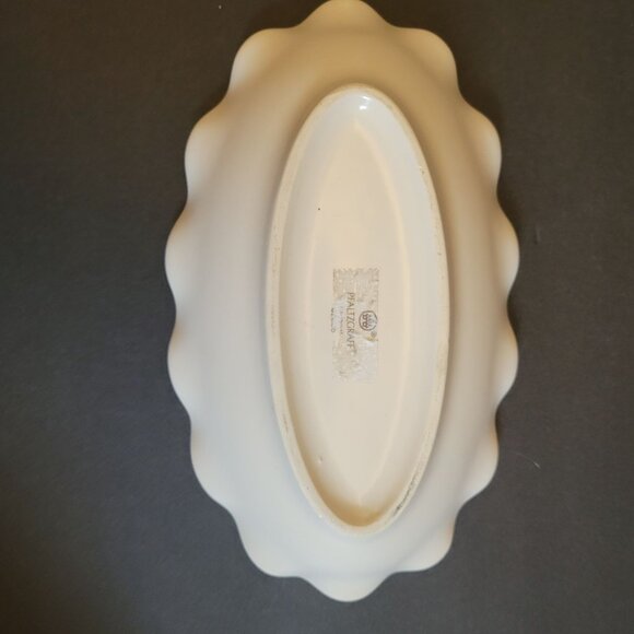 Pfaltzgraff Floral Scalloped Oval Serving Dish 11" x 7" Ceramic Vintage Tea Rose - Picture 5 of 9